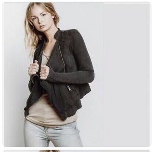XS Free People Knit Black Moto Jacket